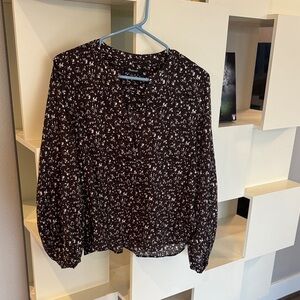 Madewell Black and White Floral Blouse